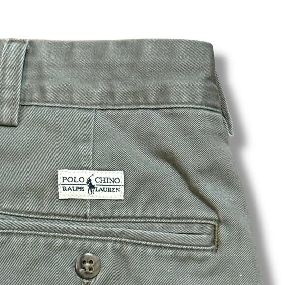 Vintage Polo Ralph Lauren Chino Pants Mens Hammond Pleated Cuffed Sz 40/32 Faded - Picture 3 of 6